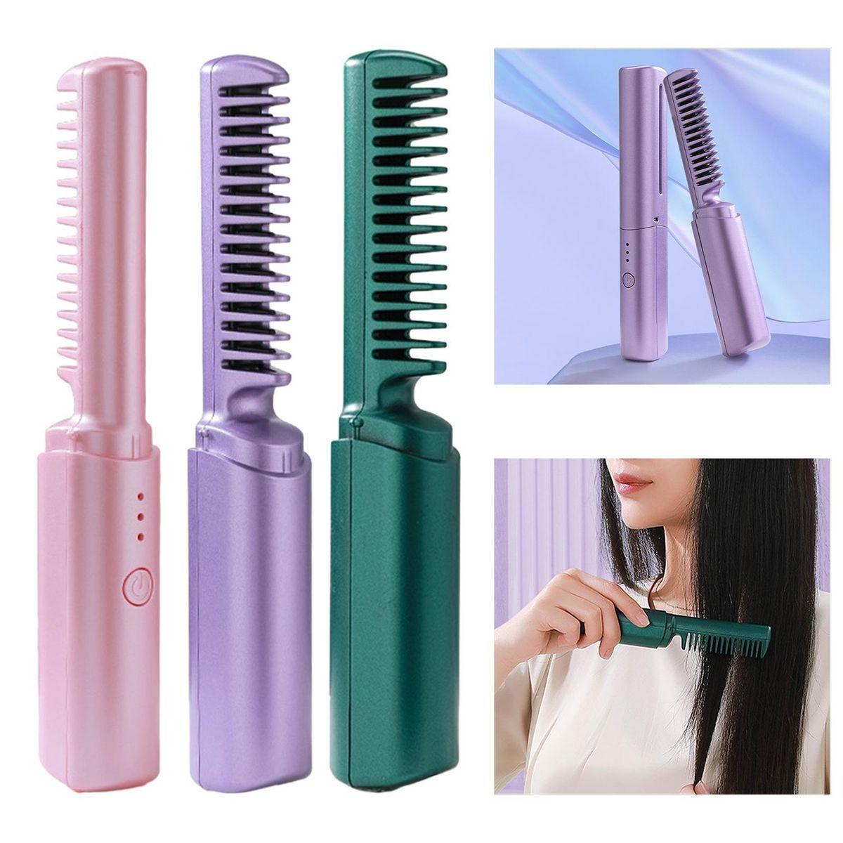 LiberSell verde LiberSell Belleza Mini Cepillo Alisador